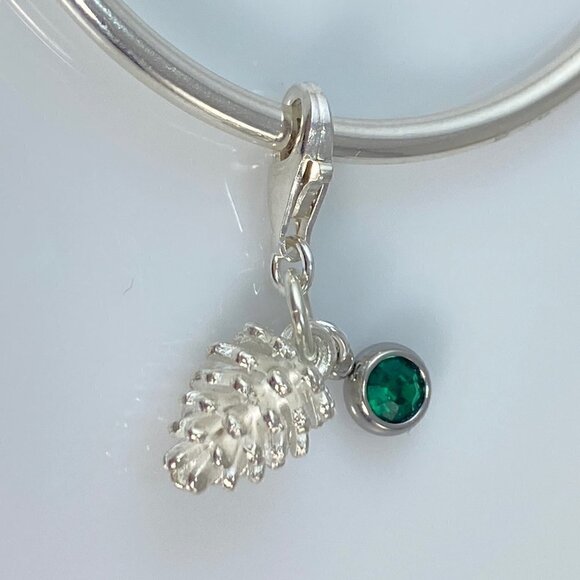 Pine Cone and Birthstone Dangle Charm - Picture 2 of 9